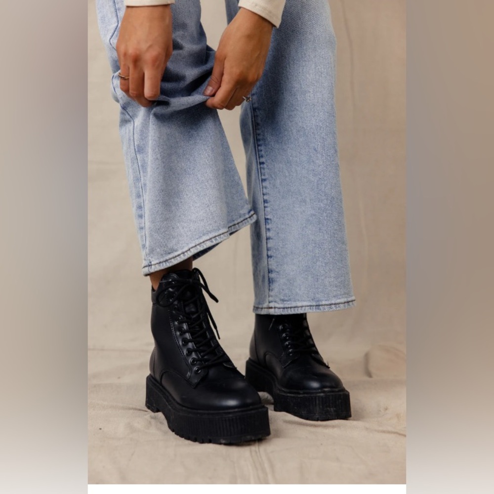 Musse & Cloud leather platform combat boots 😎 (read description)